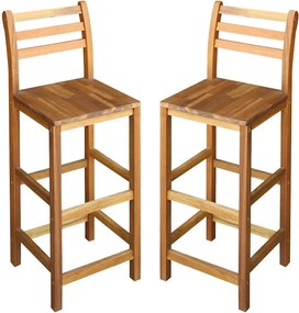 vidaXL 2 db tömör akácfa bárszék