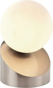 Globo 50300101 Asztali lámpa, fém nikkel matt, érintéses be/ki kapcsoló, ø: 100mm, M: 160mm, izzóval: 1x G9 LED 3W 230V, 330lm forrás, 275lm kimenet, 3000K
