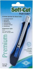 Univerzális kés, 9 mm, WEDO Soft-cut, kék/fekete (UW042)