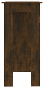 füstös tölgy színű szerelt fa bárasztal polccal 102x50x103,5 cm