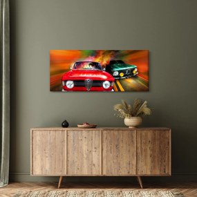 Kép - Retro versenyautók (120x50 cm)