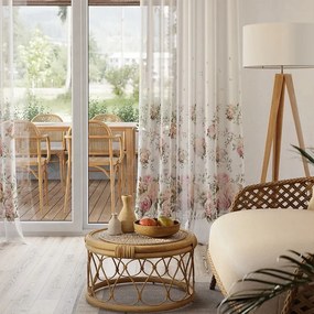 Virágmintás Méteráru Függöny Ólommal Etamin 295cm Magas