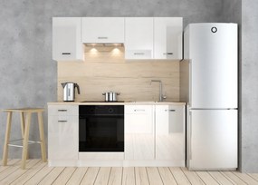 Konyhabútor szett fehér fényes 5 részes 180 cm szett