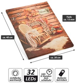 NEXOS Falikép hintaszék 2 LED 30 x 40 cm