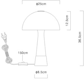 Globo 51570122 - PAULIN asztali lámpa 1xE27ILLU/40W/230V fehér