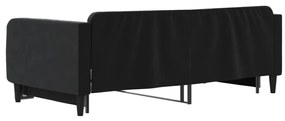 fekete kihúzható bársonyheverő 100 x 200 cm