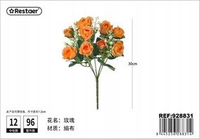 Elegáns műrózsa csokor zölddel 32cm