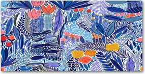 Konyhai panel Virágos mintás 140x70 cm Ragasztó