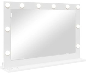 LED világítással ellátott sminktükör fehér 80x55x18 cm