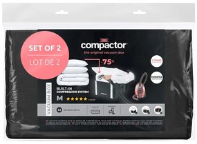 Vákuumos-megerősített textil ruhatároló doboz szett 2 db-os 42x25x25 cm Black Edition – Compactor