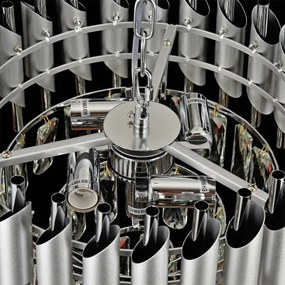 Brilagi - Láncos csillár ECLIPSE 5xE14/10W/230V átm. 38 cm ezüstszínű