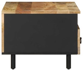 fekete tömör nyers mangófa dohányzóasztal 80 x 54 x 40 cm
