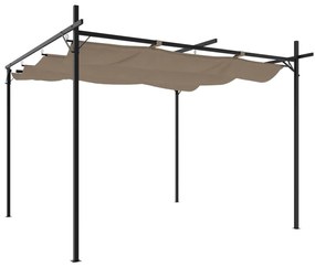 tópszínű pergola behúzható tetővel 295 x 292 x 230 cm