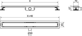 Mexen Lapos rozsdamentes acél zuhanyfolyóka 80 cm minta M12, 1021080-15