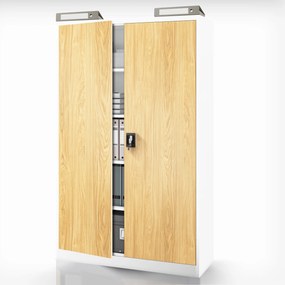 Fém irodagardrób Fehér/ Aranytölgy: Eco Design JAN II