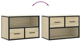 sonoma tölgy színű szerelt fa és fém TV-szekrény 60x31x39,5 cm