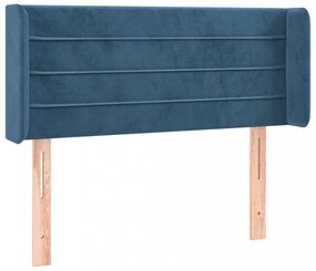 sötétkék bársony fejtámla 103x16x78/88 cm