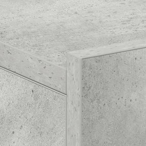 2 db betonszürke szerelt fa függő éjjeliszekrény 40x30x15 cm