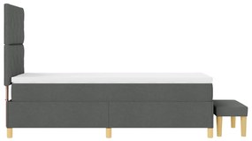 Box Spring Ágy Matraccal &amp; Pad Sötétszürke 90x200 cm Szövet