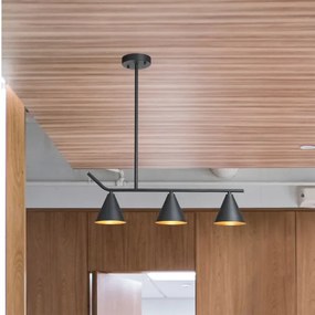 Csillár rúdon 3xE27/40W/230V fekete