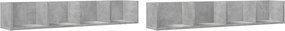 vidaXL 2 db betonszürke szerelt fa faliszekrény 99x18x16,5 cm