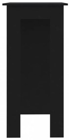 fekete szerelt fa bárasztal polccal 102 x 50 x 103,5 cm