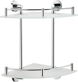 Stella Classic dupla sarokpolc 07.872 króm, matt üveg