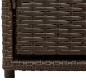 barna polyrattan kerti tárolószekrény 110 x 55 x 60,5 cm