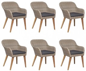 7 részes barna kültéri polyrattan étkezőgarnitúra