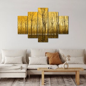 Egy erdő naplementekor képe (150x105 cm)