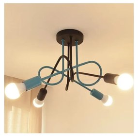 Felületre szerelhető csillár OXFORD 4xE27/15W/230V fekete/türkiz