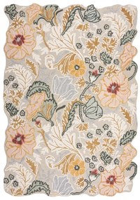 Világos rózsaszín kézi szövésű gyapjú szőnyeg 160x230 cm Daphne Shaped Floral – Flair Rugs