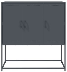 antracitszürke acél magasszekrény 100,5 x 39 x 107 cm