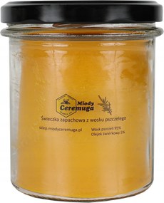 Méhviasz gyertya 350 ml Viasz (95%) lucfenyő illóolaj (5%)