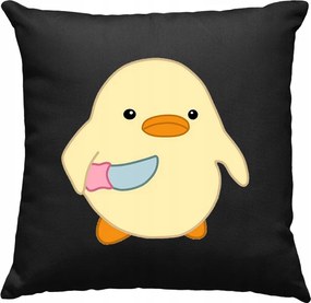 Kacsa párna mémes késsel, fekete