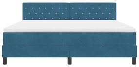 Boxspring Ágy Matrac LED-del Sötét Kék 180x200 cm Bársony
