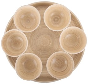 Natúr színű bambusz szervírozó készlet ø 32 cm Puro – PT LIVING