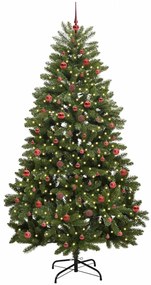 Mű karácsonyfa 300 LED-del állvánnyal Zöld 240 cm PVC és fém