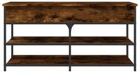 füstös tölgy színű szerelt fa cipőtároló pad 100 x 42,5 x 50 cm