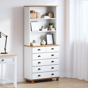 Hutch “ASKIM” Fehér 91x40x199.5 cm Tömör Fenyő, Hutch ASKIM&quot; Fehér 91x30x104 cm Tömör Fenyő, Fiókos Szekrény &quot;ASKIM&quot; Fehér 91x40x95.5 cm Tömör Fenyő&quot;