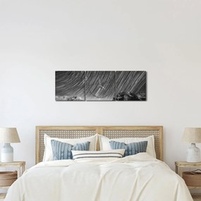 Fekete-fehér kép egy csillagos ég (órával) (90x30 cm)