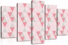 Vászonkép 100x60 Geometrikus absztrakt háromszögek rózsaszín szürke fehér stílus