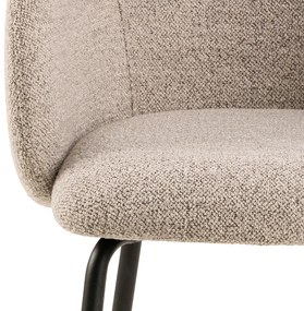 MAZZONI EXPORT CLARA Bézs Latte (Monza 60 szövet)/fekete lábak - MODERN KÁRPITOZOTT KAGYLÓSZÉK LOFT STÍLUSÚ NAPPALIBA/ÉTKEZŐBE/IRODÁBA
