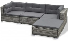 6 részes szürke polyrattan kerti ülőgarnitúra párnákkal