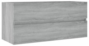 szürke sonoma színű szerelt fa éjjeliszekrény 100x38,5x45 cm