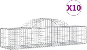 vidaXL 10 db íves horganyzott vas gabion kosár 200x50x40/60 cm