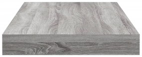 4 db szürke sonoma színű szerelt fa fali polc 40 x 10 x 1,5 cm