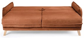 Narancssárga kordbársony kinyitható kanapé 218 cm Tori – Bonami Selection