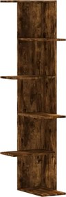 vidaXL füstös tölgy szerelt fa fali sarokpolc 36,5 x 36,5 x 140 cm