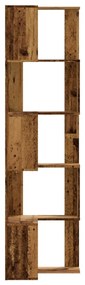5 szintes antik fa szerelt fa sarok könyvespolc 50 x 50 x 179cm